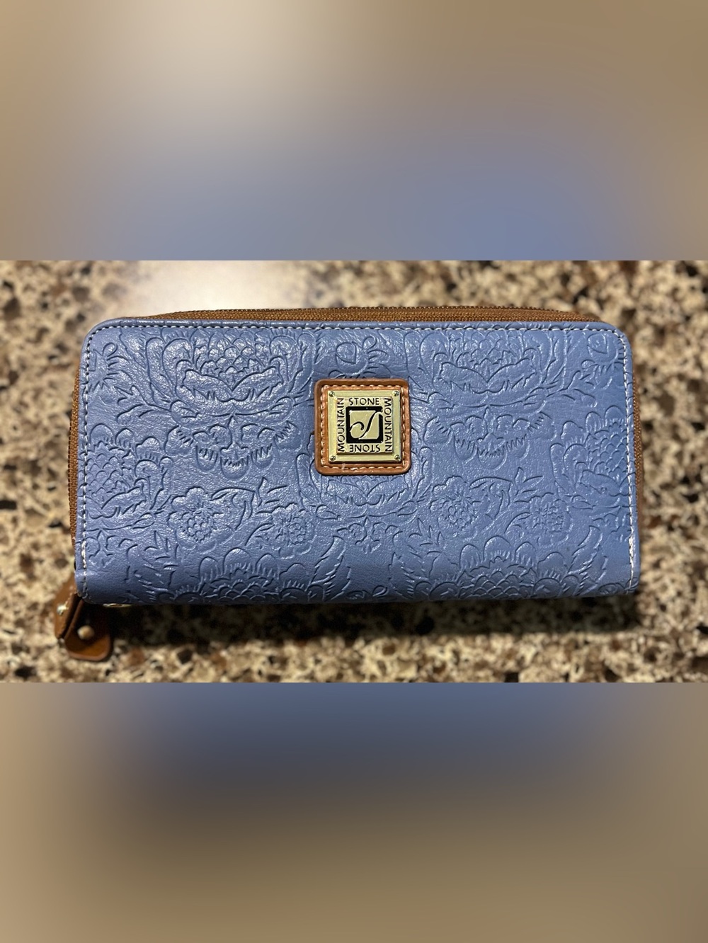 Stone Mountain Embossed Blue Women's Wallet